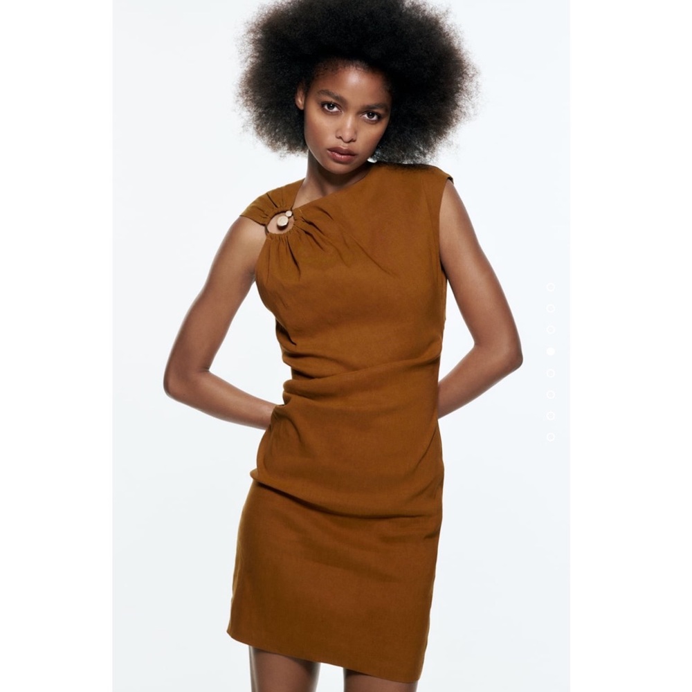 Zara elasticized linen dress